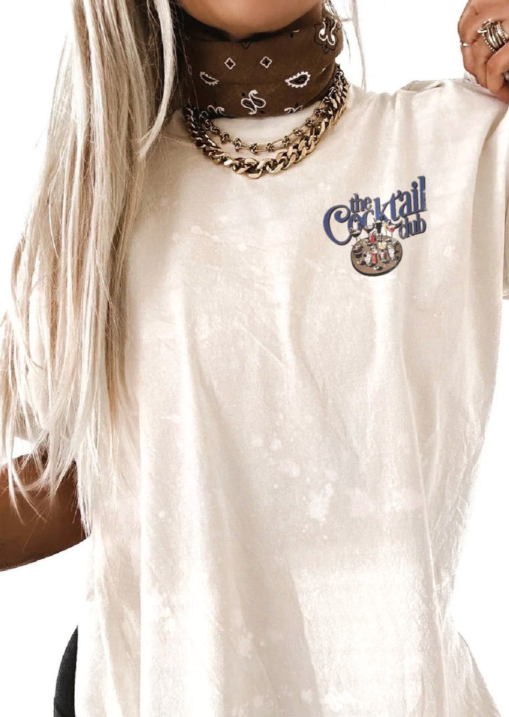 pebby forevee Side Slit Tee THE COCKTAIL CLUB BLEACHED OUT SIDE SLIT TEE