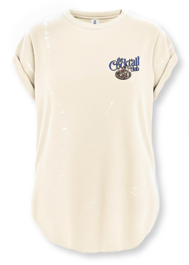 pebby forevee Side Slit Tee THE COCKTAIL CLUB BLEACHED OUT SIDE SLIT TEE