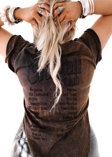 pebby forevee Side Slit Tee THE COCKTAIL CLUB DESTRUCTED SIDE SLIT TEE