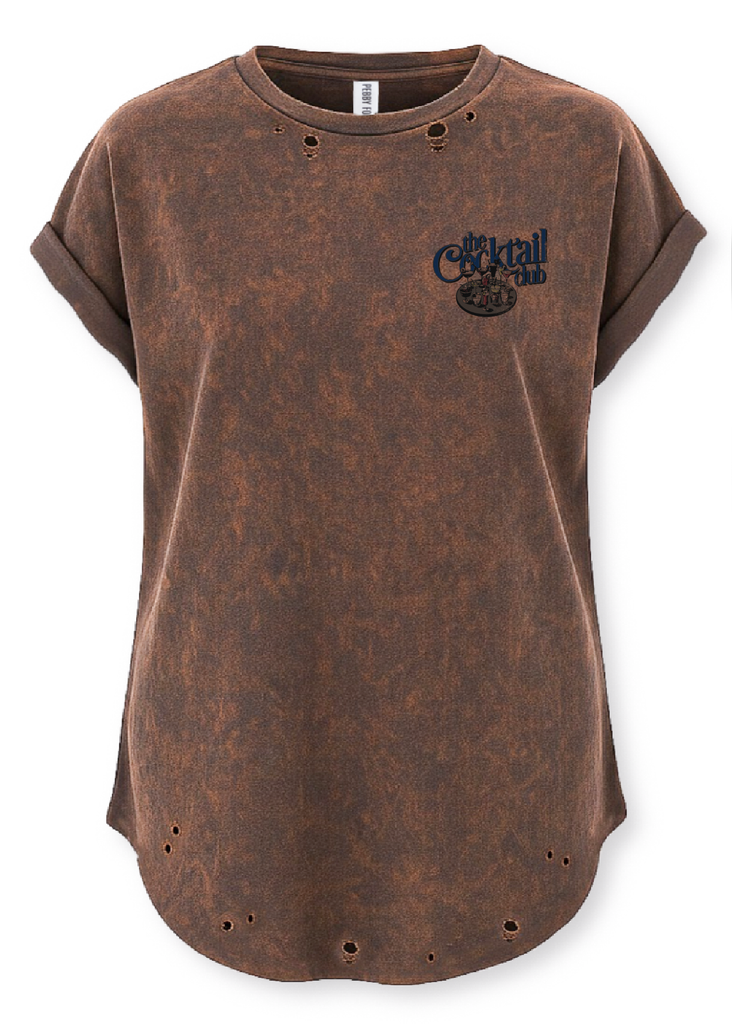 pebby forevee Side Slit Tee THE COCKTAIL CLUB DESTRUCTED SIDE SLIT TEE