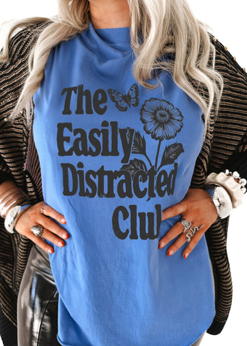 pebby forevee Side Slit Tee THE EASILY DISTRACTED CLUB SIDE SLIT TEE