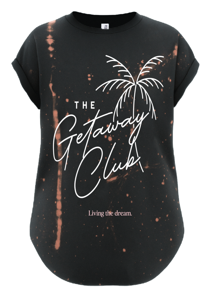 pebby forevee Side Slit Tee THE GETAWAY CLUB BLEACHED OUT SIDE SLIT TEE