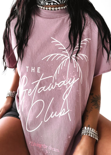 Pebby Forevee Side Slit Tee THE GETAWAY CLUB BLEACHED OUT SIDE SLIT TEE