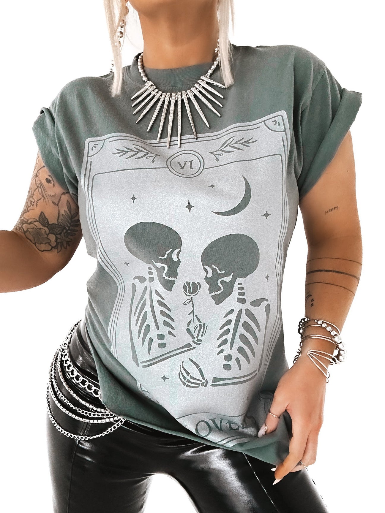 pebby forevee Side Slit Tee THE LOVERS TAROT SIDE SLIT TEE