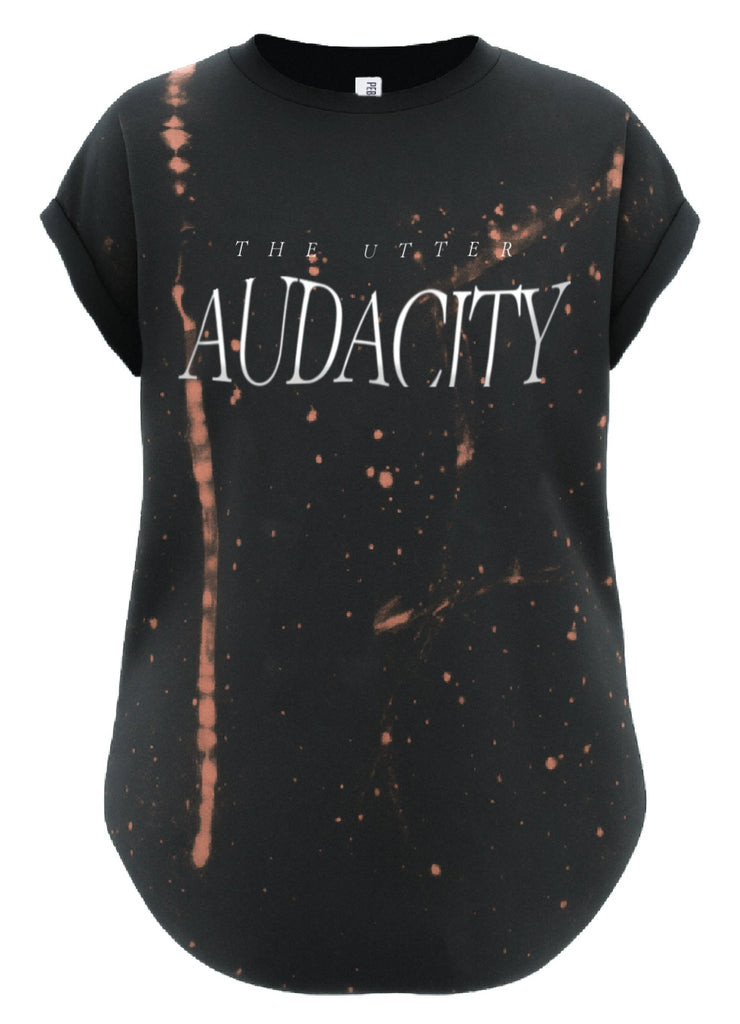 pebby forevee Side Slit Tee THE UTTER AUDACITY BLEACHED OUT SIDE SLIT TEE
