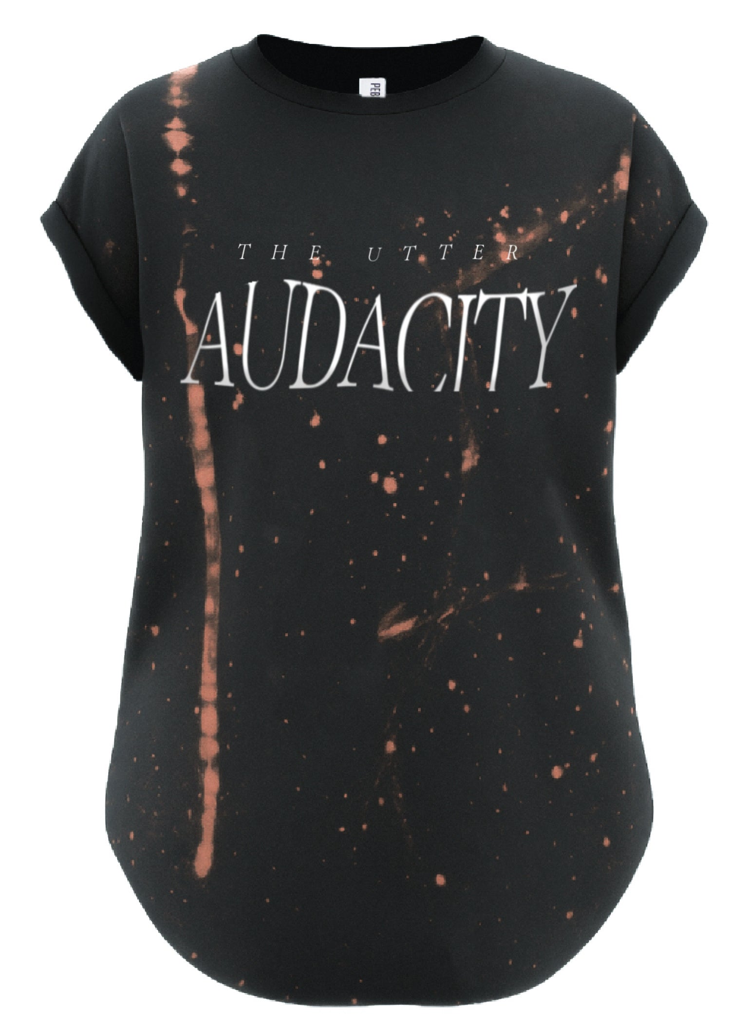 THE UTTER AUDACITY BLEACHED OUT SIDE SLIT TEE – Pebby Forevee