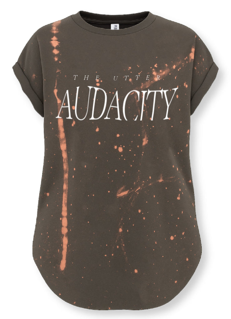 pebby forevee Side Slit Tee THE UTTER AUDACITY BLEACHED OUT SIDE SLIT TEE