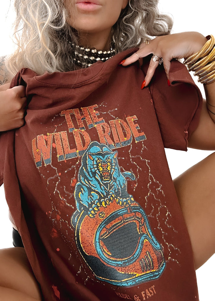 pebby forevee Side Slit Tee THE WILD RIDE BLEACHED OUT SIDE SLIT TEE