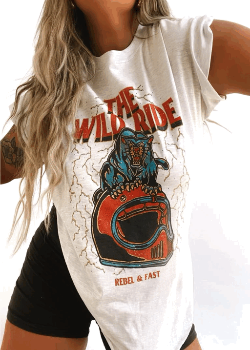 pebby forevee Side Slit Tee THE WILD RIDE SIDE SLIT TEE