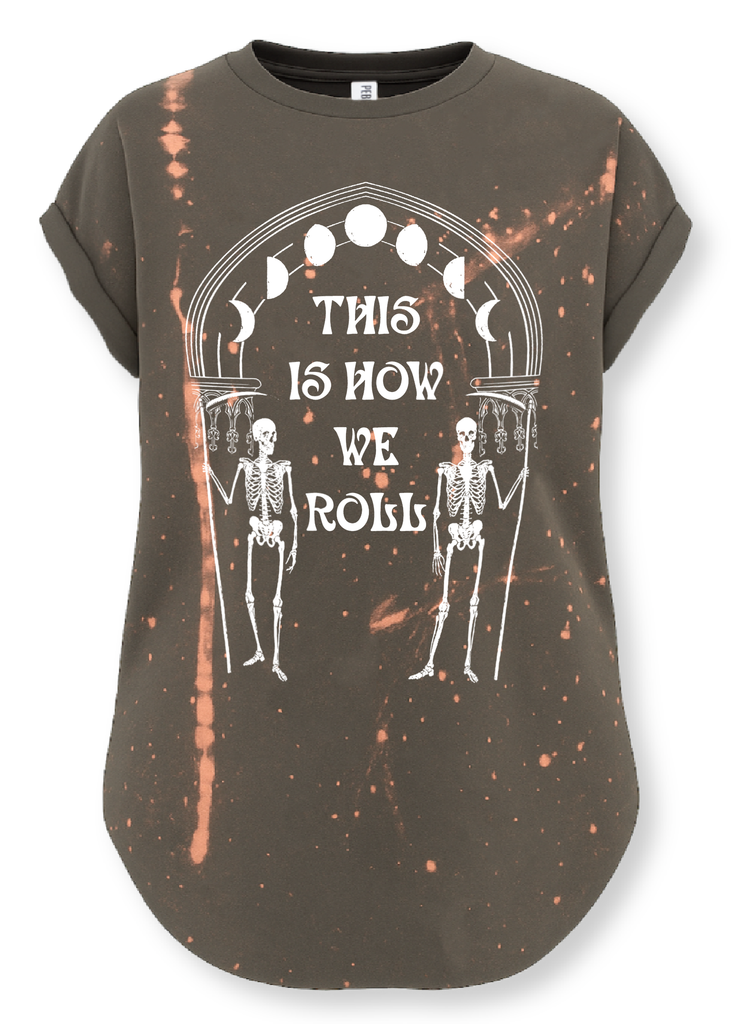 pebby forevee Side Slit Tee THIS IS HOW WE ROLL BLEACHED OUT SIDE SLIT TEE