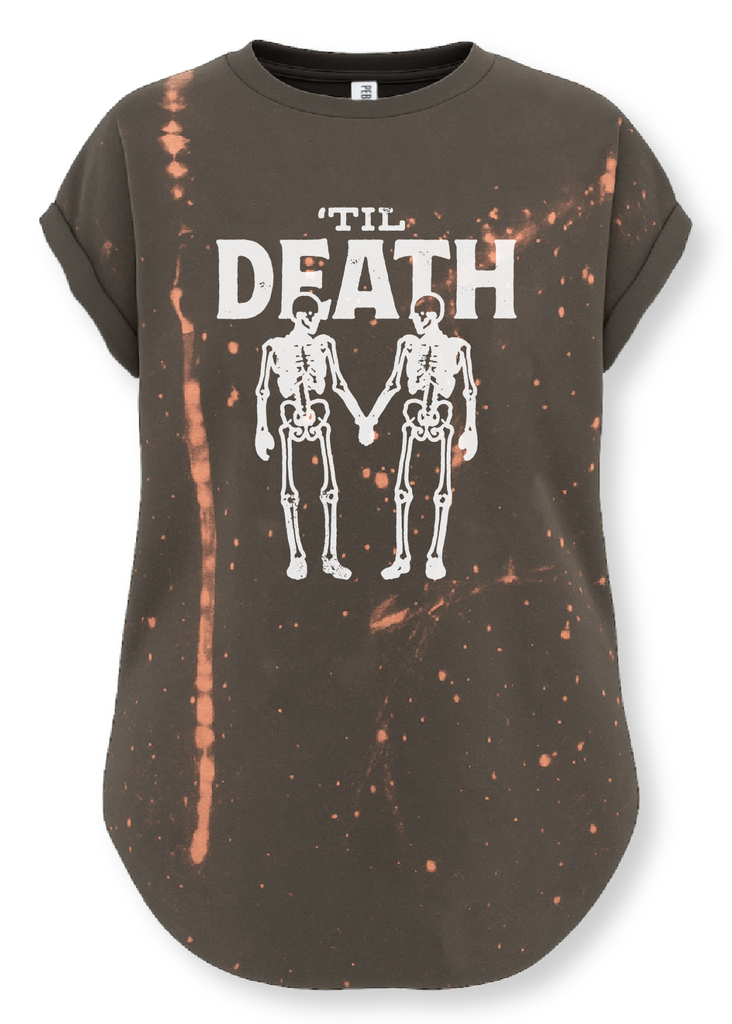 pebby forevee Side Slit Tee 'TIL DEATH BLEACHED OUT SIDE SLIT TEE