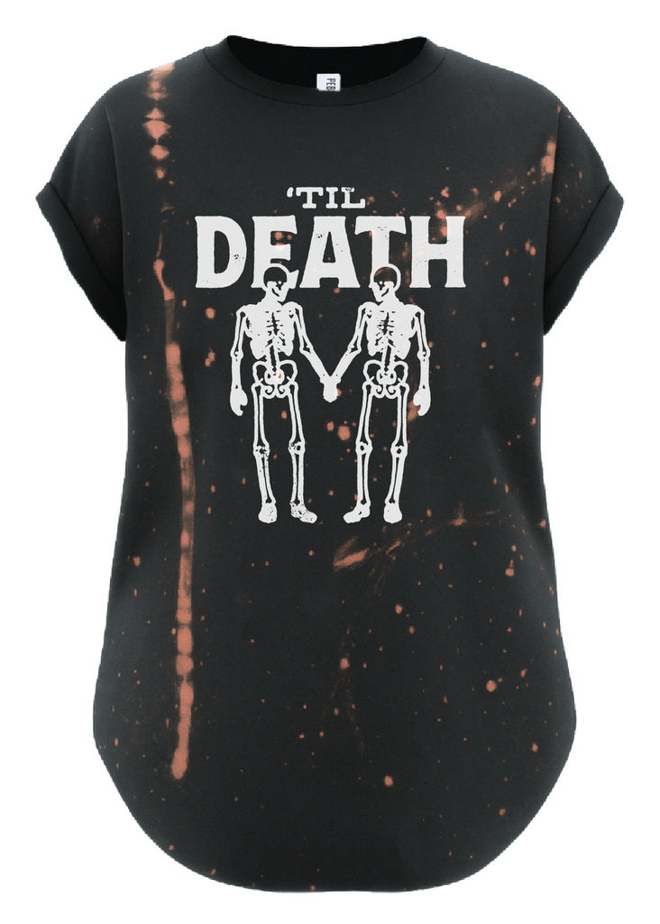 pebby forevee Side Slit Tee 'TIL DEATH BLEACHED OUT SIDE SLIT TEE