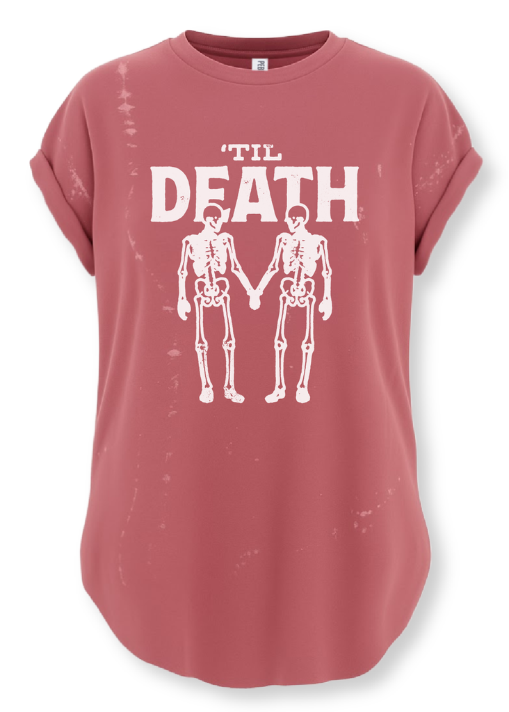 pebby forevee Side Slit Tee 'TIL DEATH BLEACHED OUT SIDE SLIT TEE