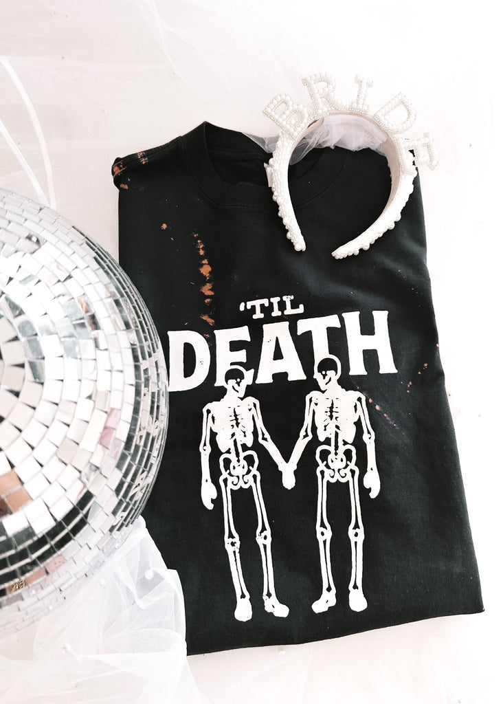 pebby forevee Side Slit Tee 'TIL DEATH BLEACHED OUT SIDE SLIT TEE