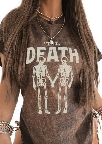 pebby forevee Side Slit Tee 'TIL DEATH DESTRUCTED SIDE SLIT TEE