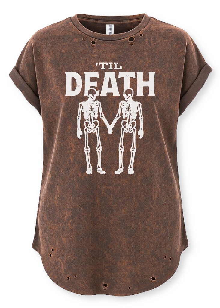 pebby forevee Side Slit Tee 'TIL DEATH DESTRUCTED SIDE SLIT TEE