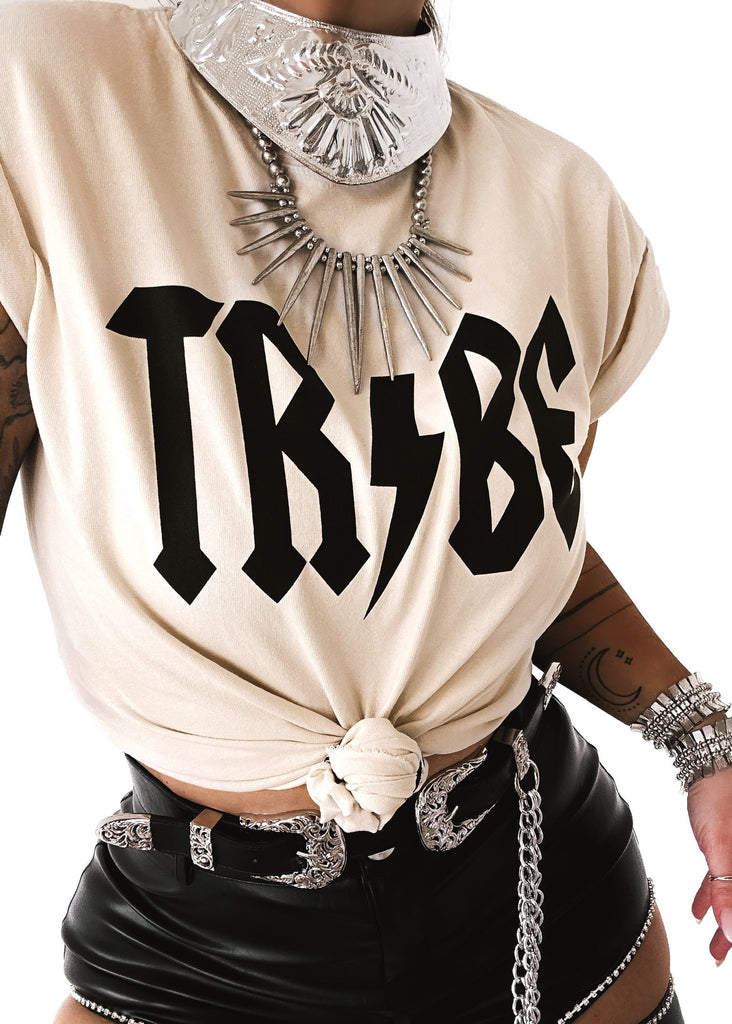 pebby forevee Side Slit Tee TRIBE (LIGHTENING) SIDE SLIT TEE