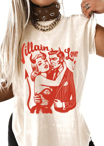 pebby forevee Side Slit Tee VILLAIN LOVER BLEACHED OUT SIDE SLIT TEE