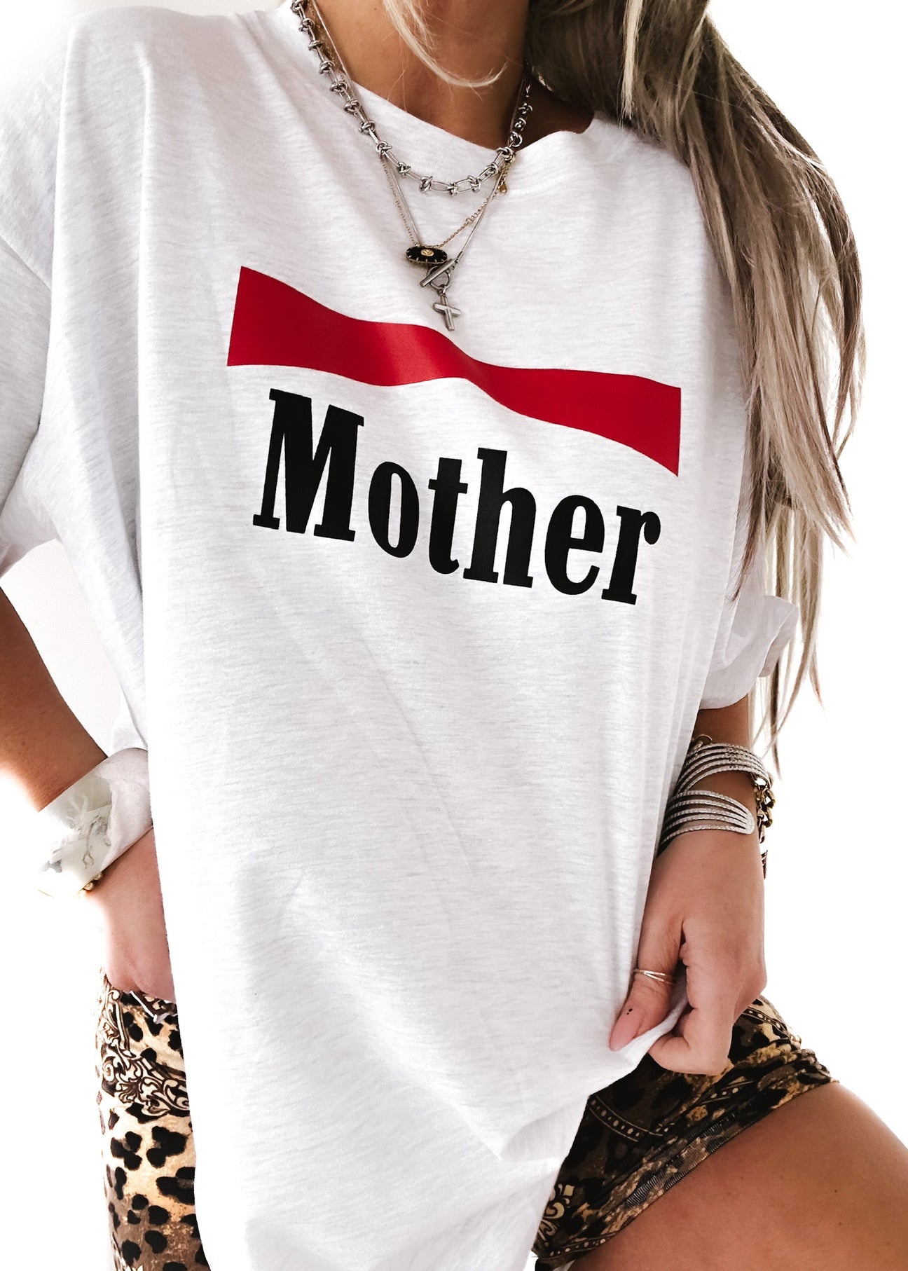 pebby forevee Side Slit Tee VINTAGE MOTHER SIDE SLIT TEE