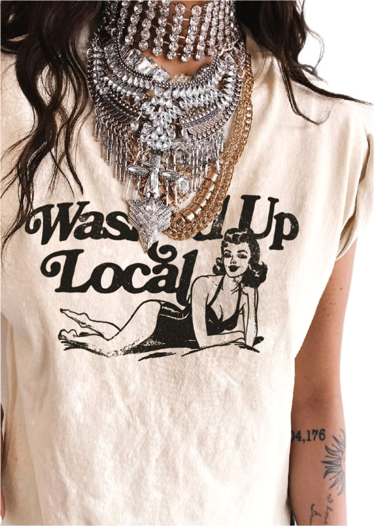 pebby forevee Side Slit Tee WASHED UP LOCAL BLEACHED OUT SIDE SLIT TEE