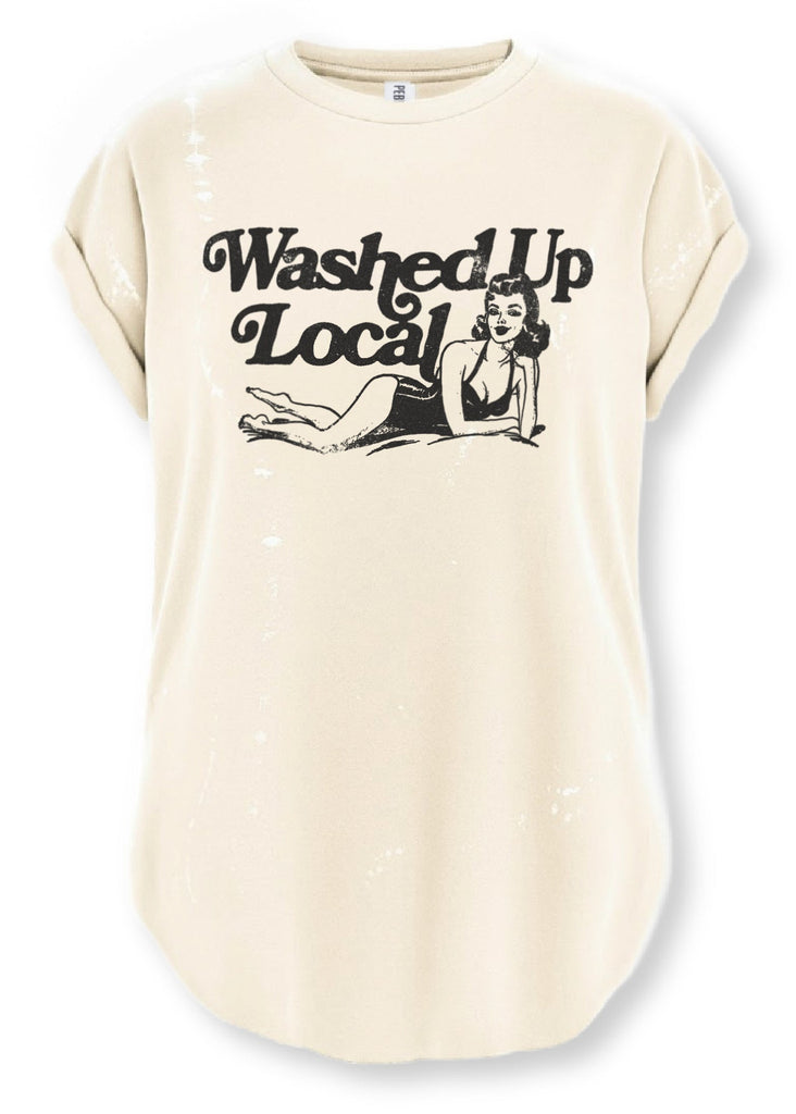 pebby forevee Side Slit Tee WASHED UP LOCAL BLEACHED OUT SIDE SLIT TEE