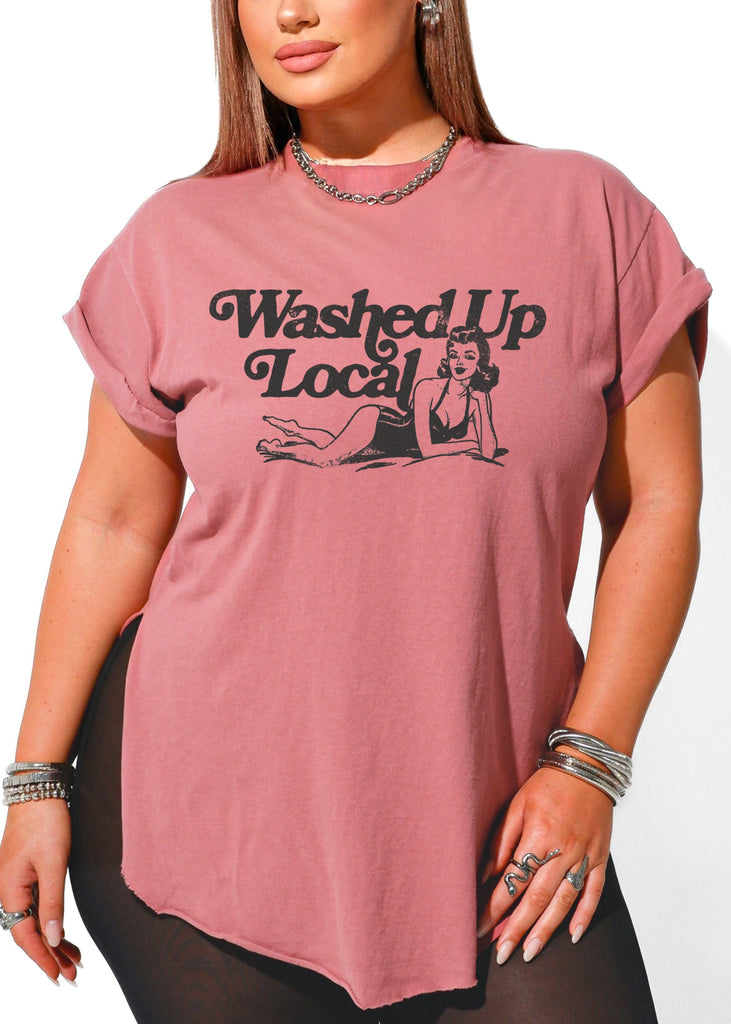 pebby forevee Side Slit Tee WASHED UP LOCAL SIDE SLIT TEE