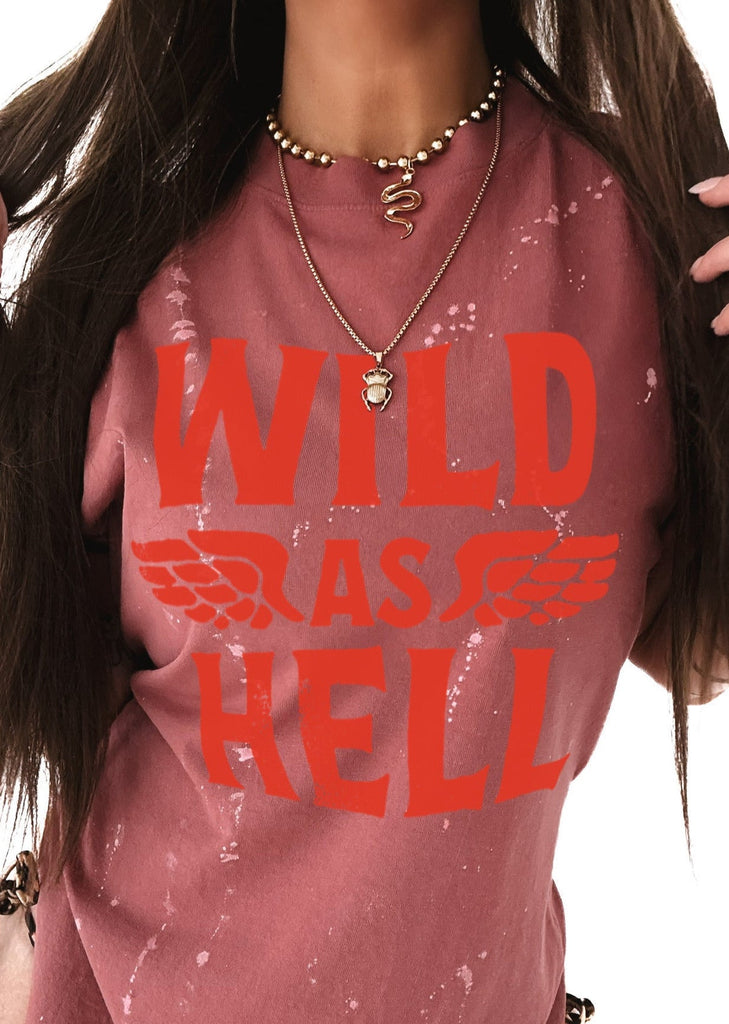 pebby forevee Side Slit Tee WILD AS HELL BLEACHED OUT SIDE SLIT TEE