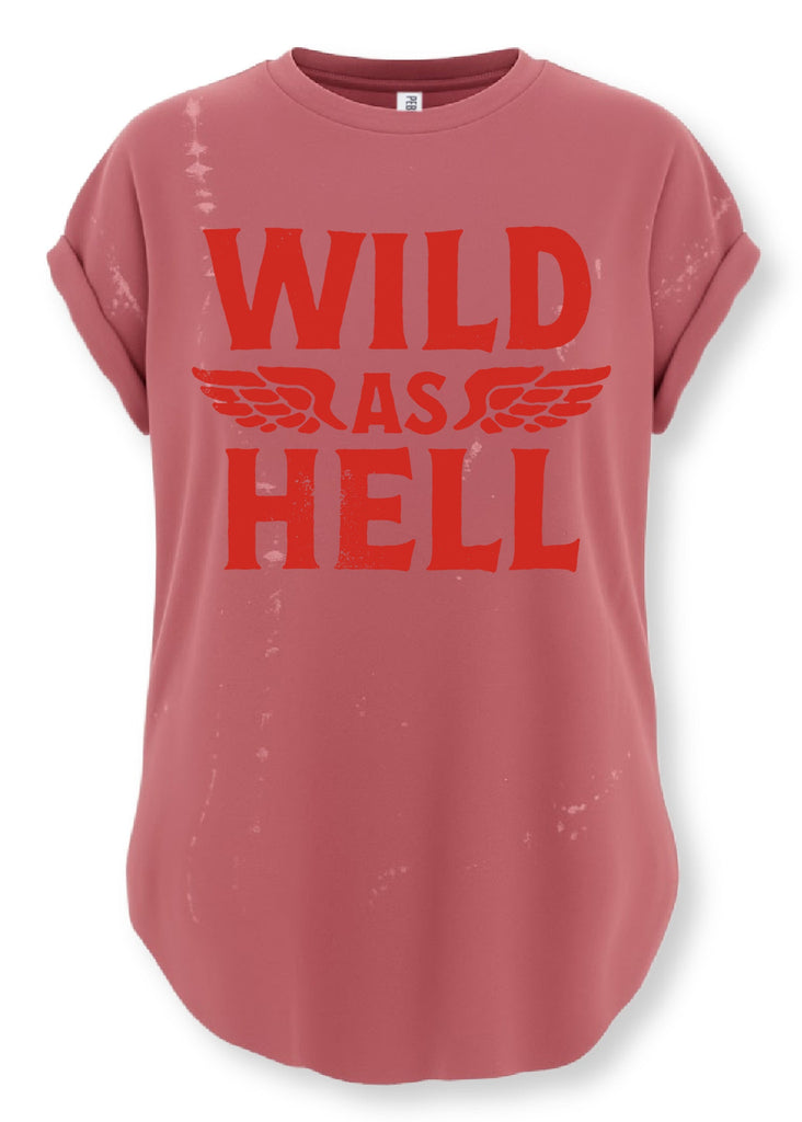 pebby forevee Side Slit Tee WILD AS HELL BLEACHED OUT SIDE SLIT TEE