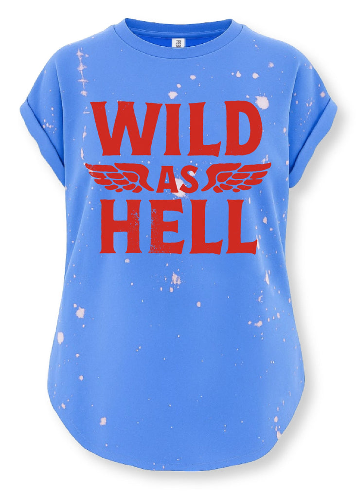 pebby forevee Side Slit Tee WILD AS HELL BLEACHED OUT SIDE SLIT TEE