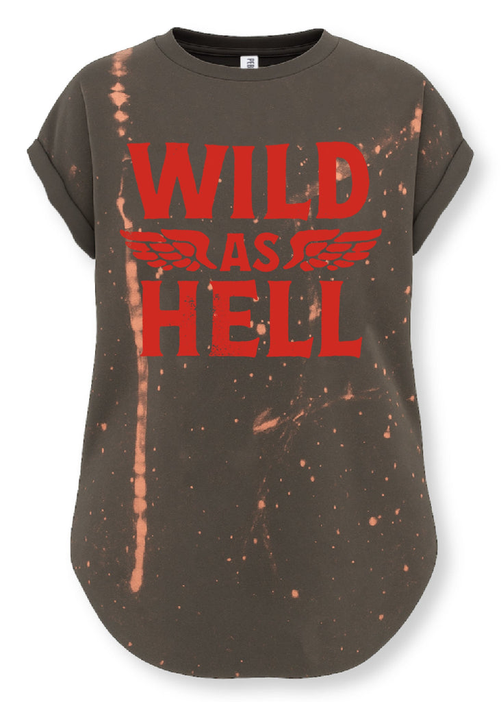 pebby forevee Side Slit Tee WILD AS HELL BLEACHED OUT SIDE SLIT TEE
