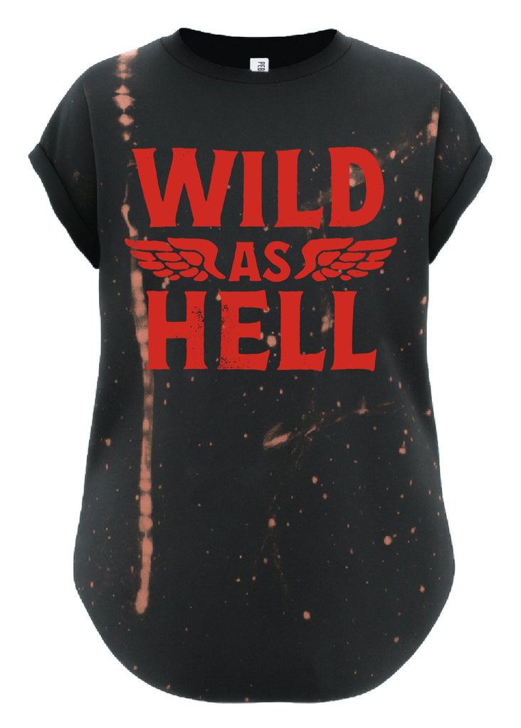 pebby forevee Side Slit Tee WILD AS HELL BLEACHED OUT SIDE SLIT TEE