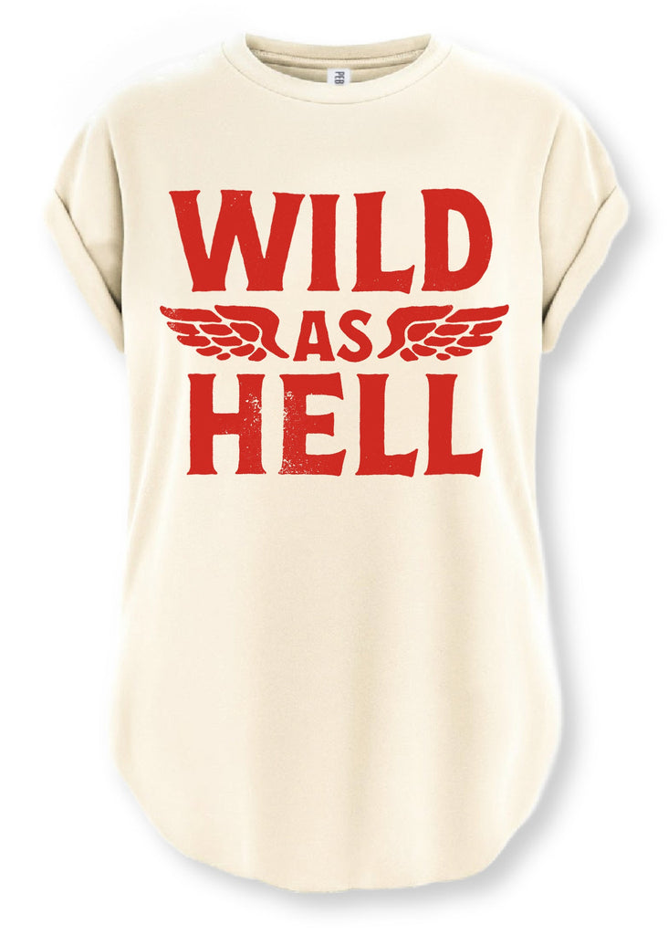 pebby forevee Side Slit Tee WILD AS HELL SIDE SLIT TEE