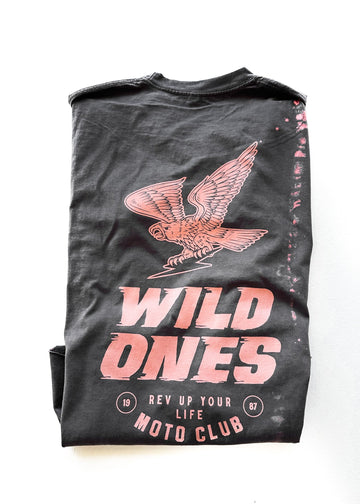 pebby forevee Side Slit Tee WILD ONES BLEACHED OUT SIDE SLIT TEE