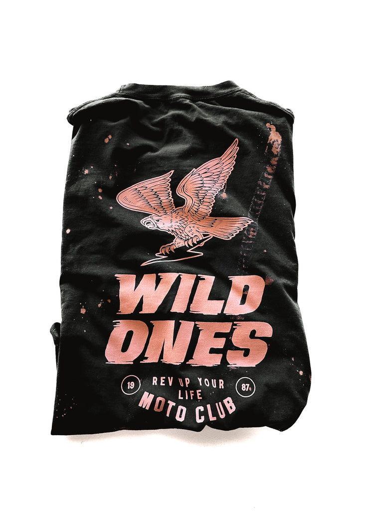 pebby forevee Side Slit Tee WILD ONES BLEACHED OUT SIDE SLIT TEE