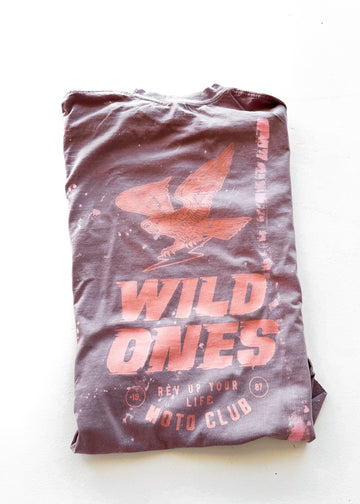 pebby forevee Side Slit Tee WILD ONES BLEACHED OUT SIDE SLIT TEE