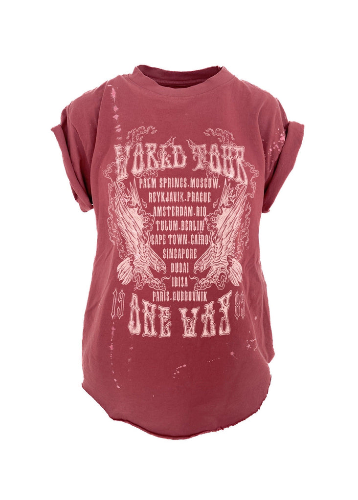 pebby forevee Side Slit Tee WORLD TOUR BLEACHED OUT SIDE SLIT TEE