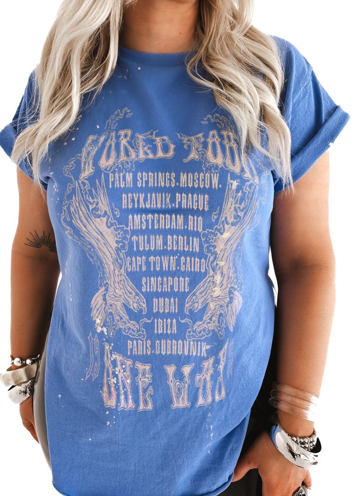 pebby forevee Side Slit Tee WORLD TOUR BLEACHED OUT SIDE SLIT TEE