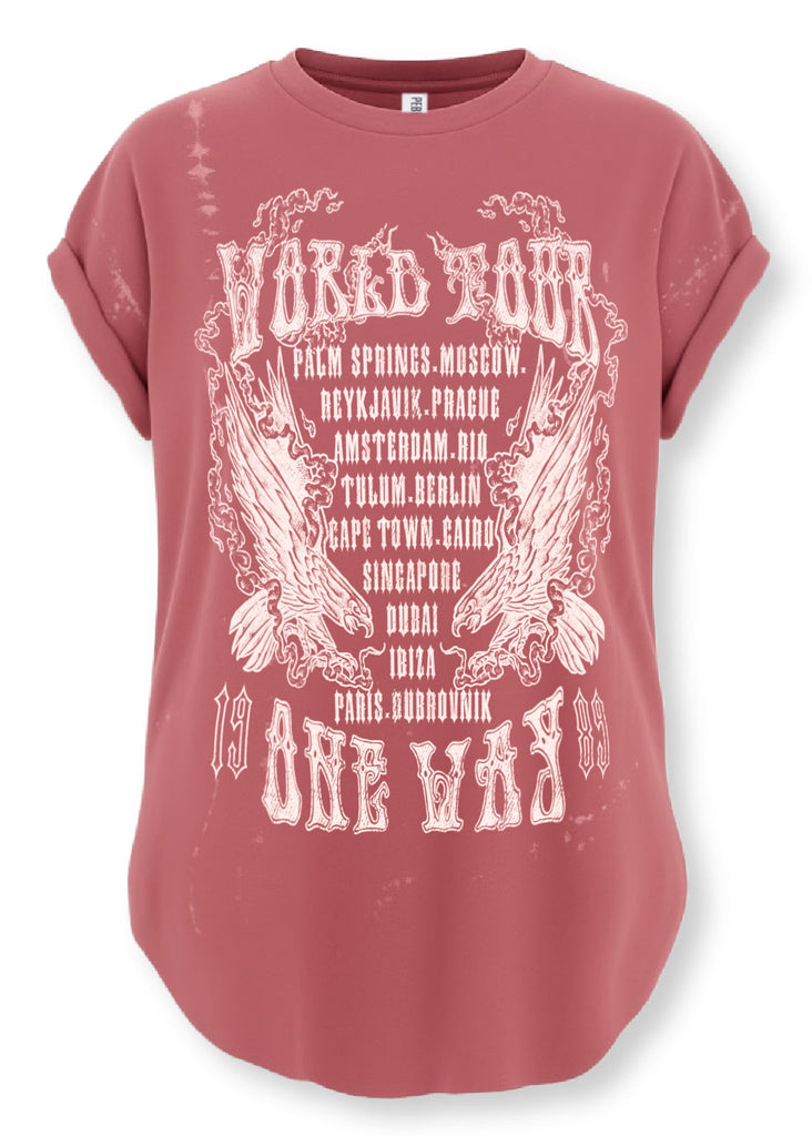 pebby forevee Side Slit Tee WORLD TOUR BLEACHED OUT SIDE SLIT TEE