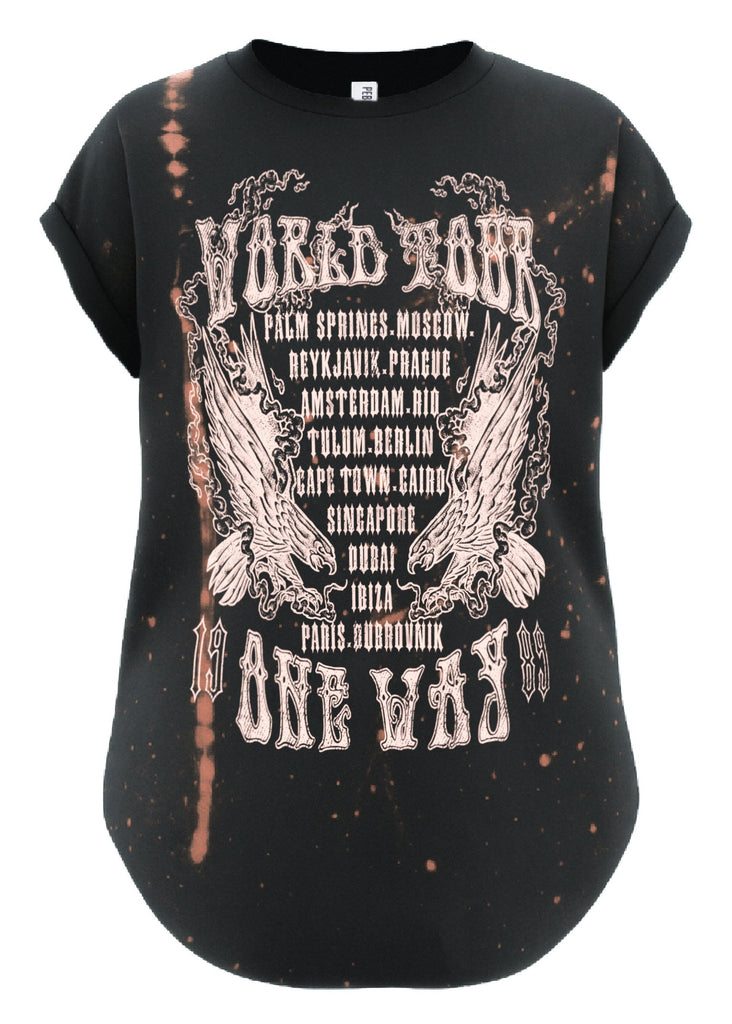 pebby forevee Side Slit Tee WORLD TOUR BLEACHED OUT SIDE SLIT TEE