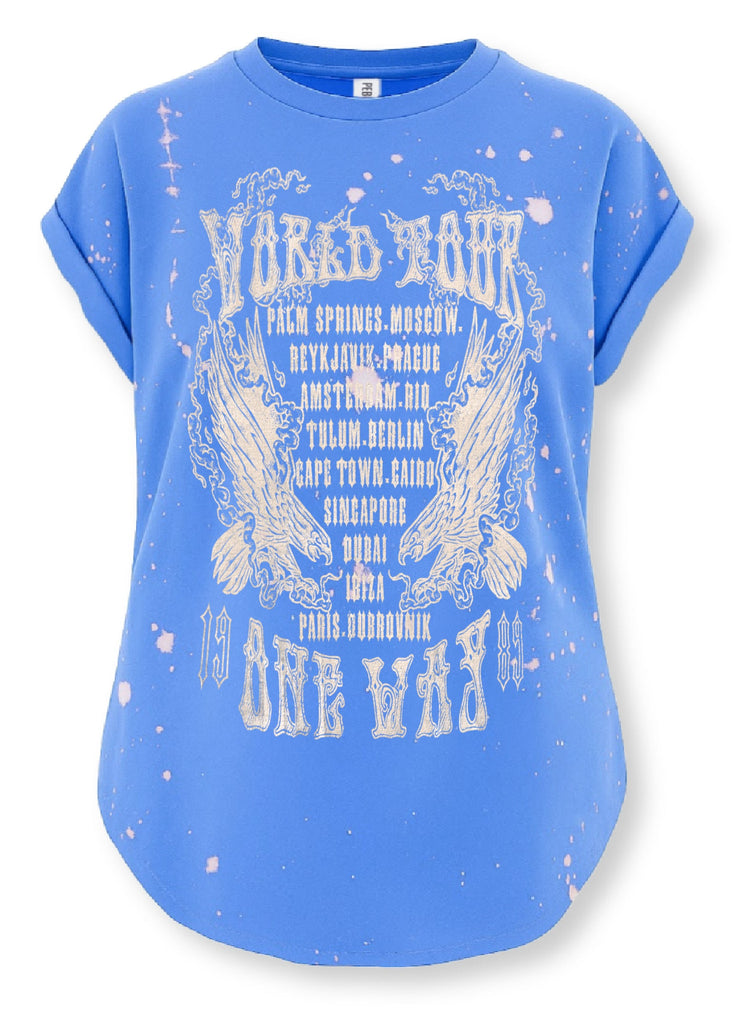 pebby forevee Side Slit Tee WORLD TOUR BLEACHED OUT SIDE SLIT TEE