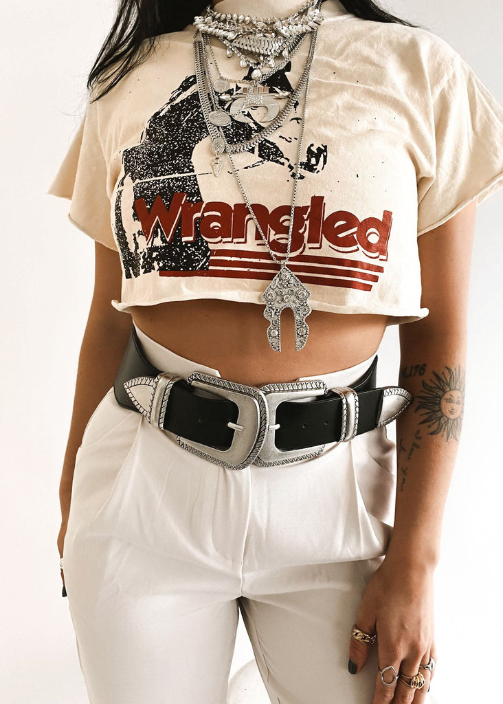 pebby forevee Side Slit Tee WRANGLED SIDE SLIT TEE