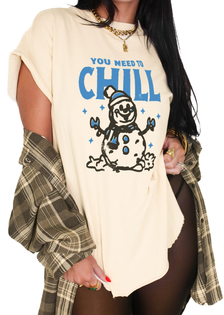 pebby forevee Side Slit Tee YOU NEED TO CHILL SIDE SLIT TEE