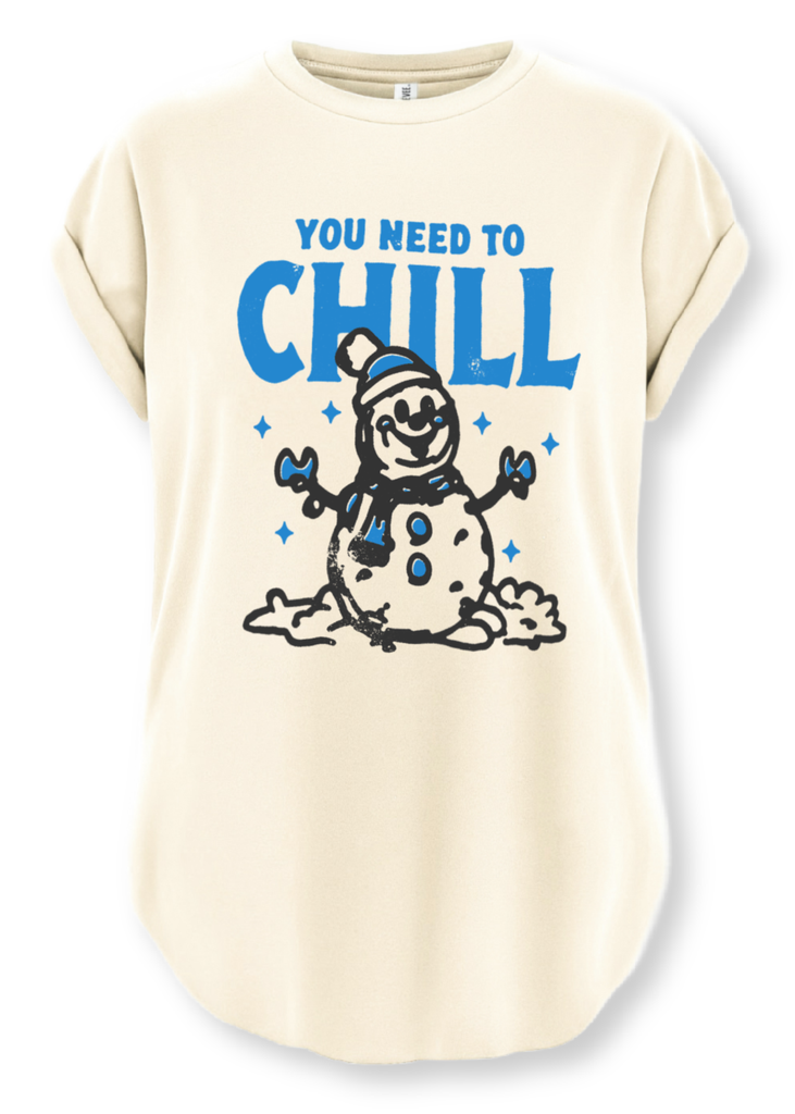 pebby forevee Side Slit Tee YOU NEED TO CHILL SIDE SLIT TEE