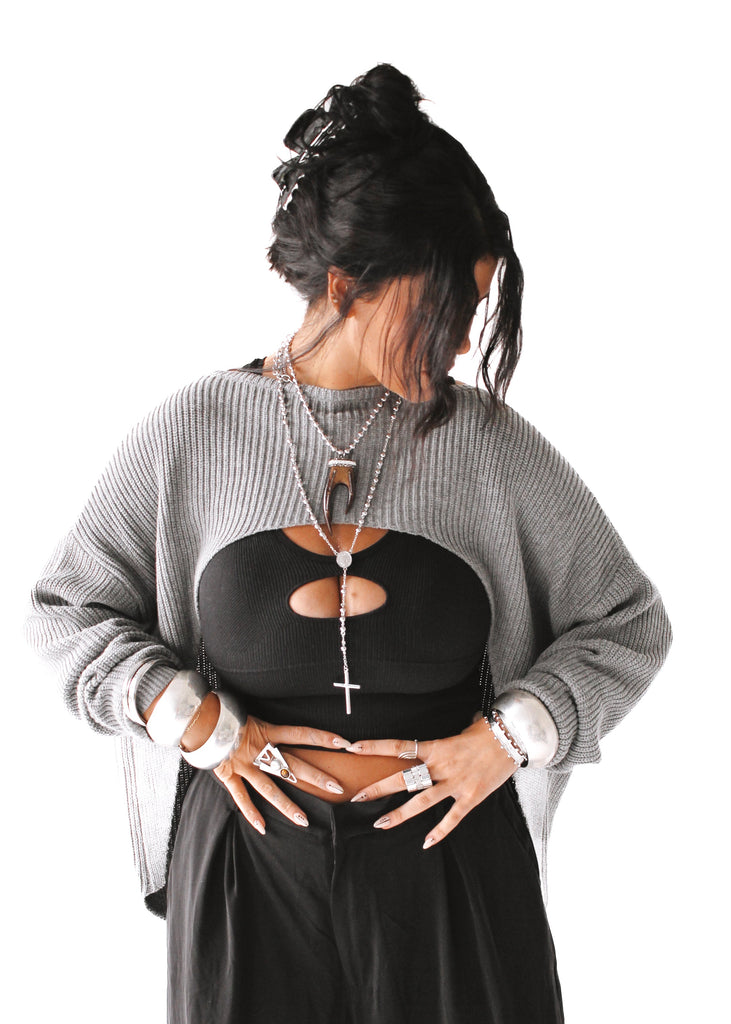 pebby forevee Sweater REVERSIBLE ROLES CUT OUT PULLOVER