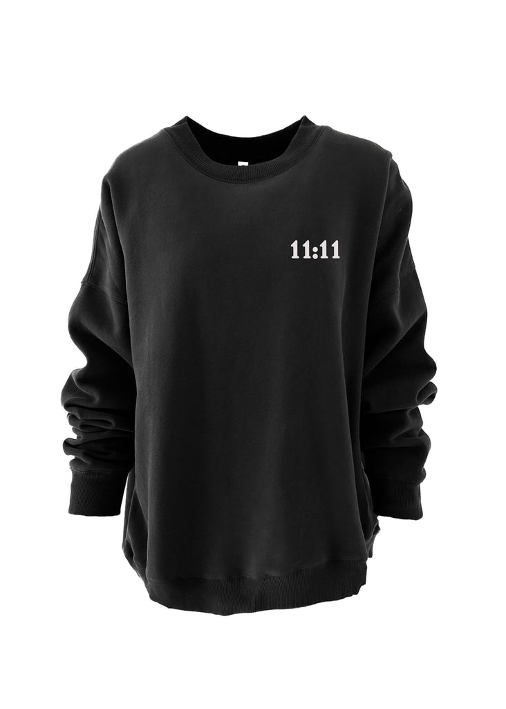 pebby forevee Sweatshirt 11:11 ANGEL NUMBERS OVERSIZED GRAPHIC SWEATSHIRT