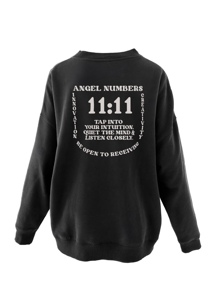 pebby forevee Sweatshirt 11:11 ANGEL NUMBERS OVERSIZED GRAPHIC SWEATSHIRT