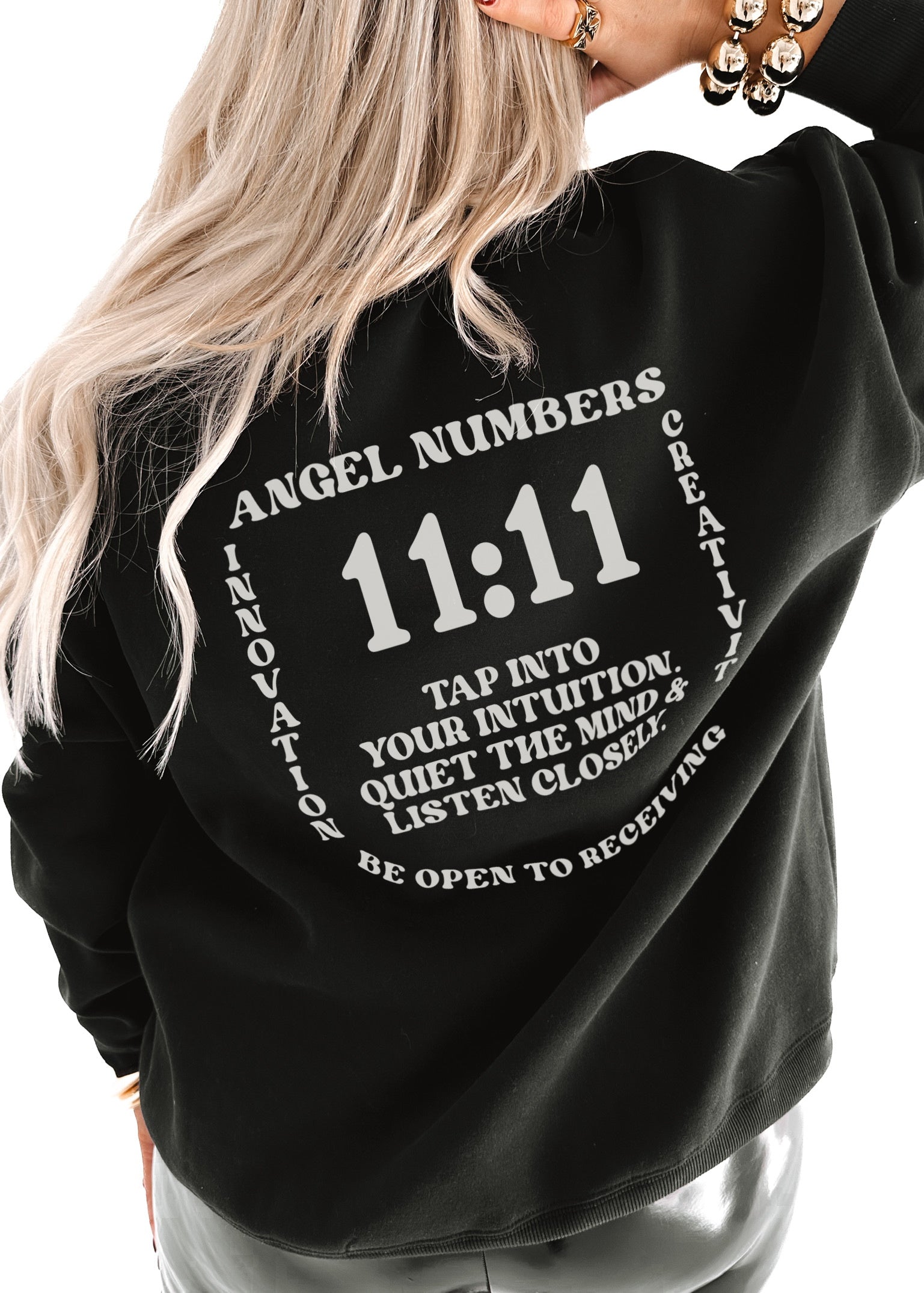 11:11 ANGEL NUMBERS OVERSIZED GRAPHIC SWEATSHIRT – Pebby Forevee