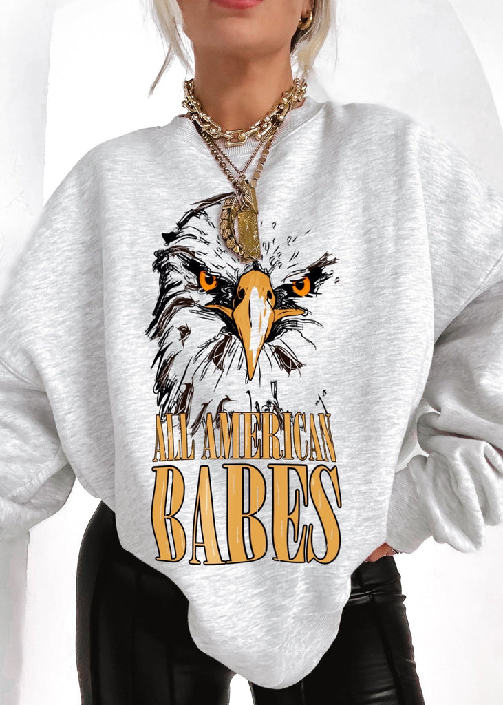 pebby forevee Sweatshirt ALL AMERICAN BABES OVERSIZED GRAPHIC SWEATSHIRT