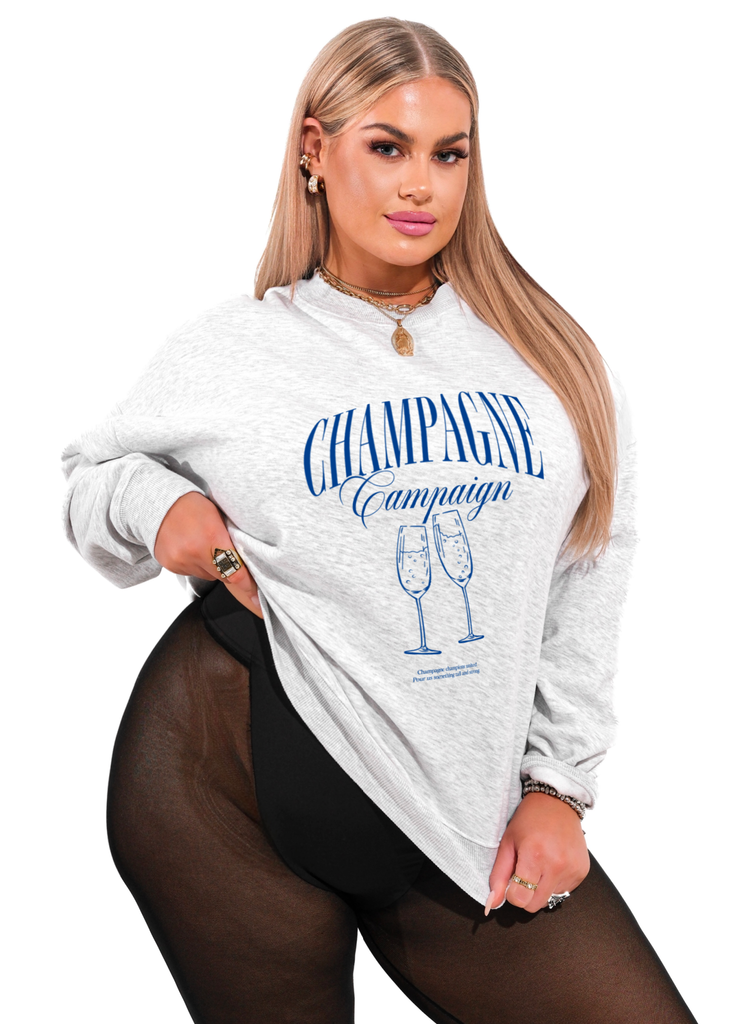 pebby forevee Sweatshirt CHAMPAGNE CAMPAIGN OVERSIZED GRAPHIC SWEATSHIRT