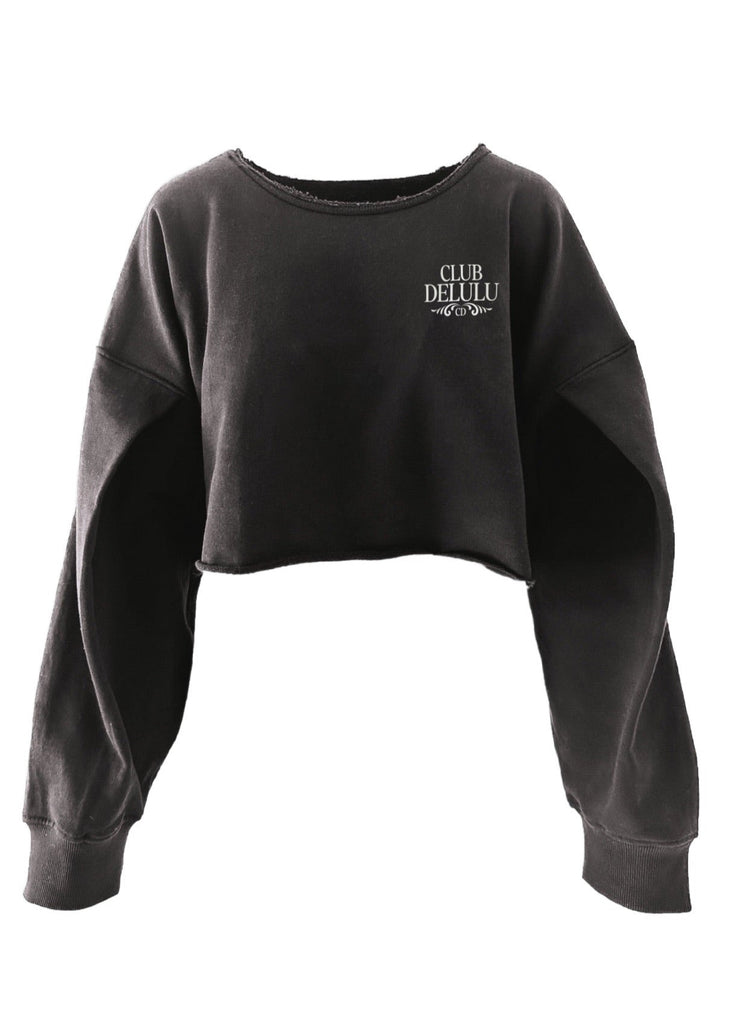 pebby forevee Sweatshirt CLUB DELULU CROPPED GRAPHIC SWEATSHIRT